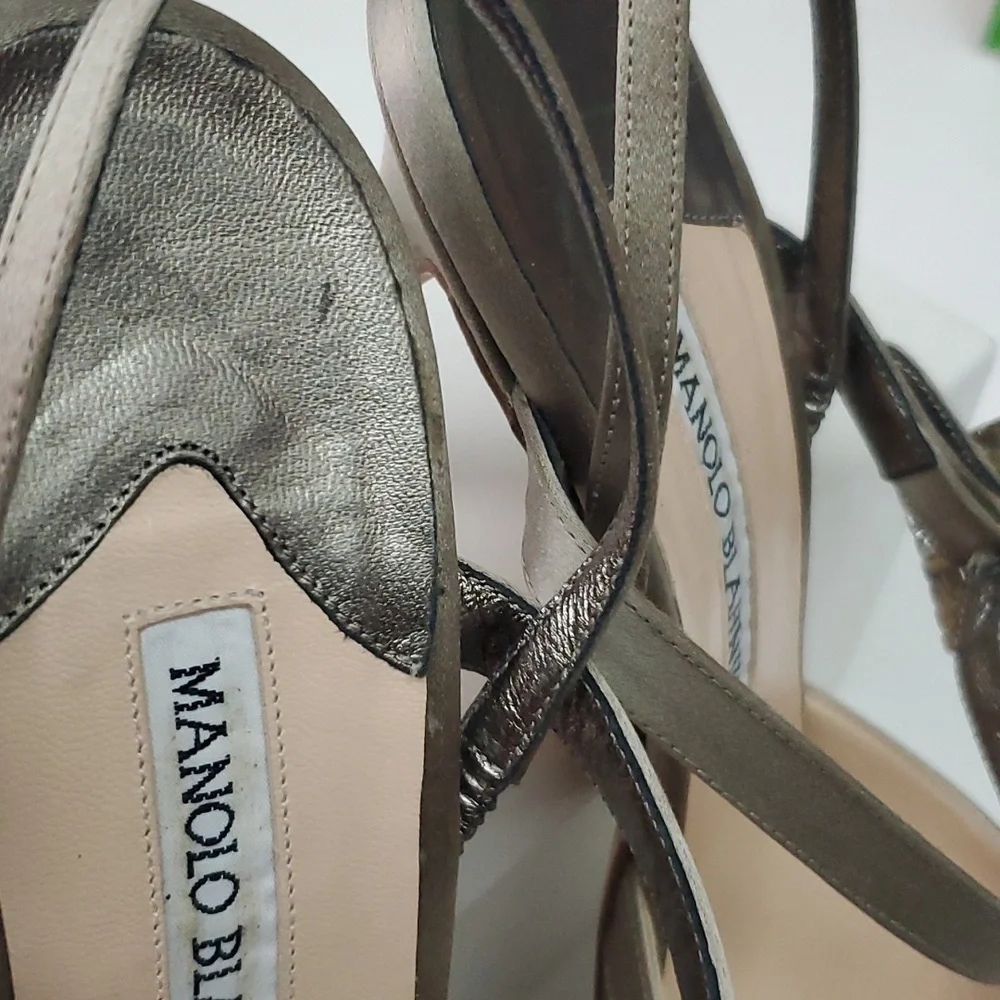 VTG Manolo Blahnik Crystal Satin Slingbacks in box- Carolyne 90s Mary Jane Esque - Picture 13 of 17